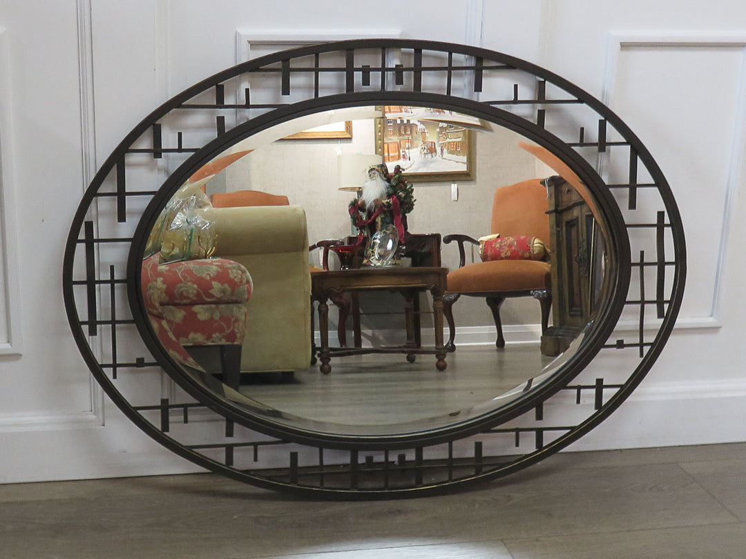 Contemporary Oval Beveled Mirror