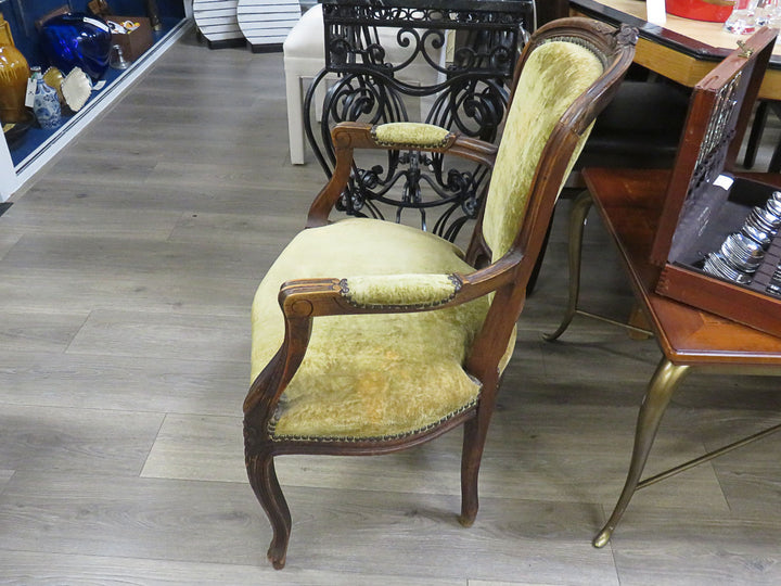 Antique Velvet Arm Chair