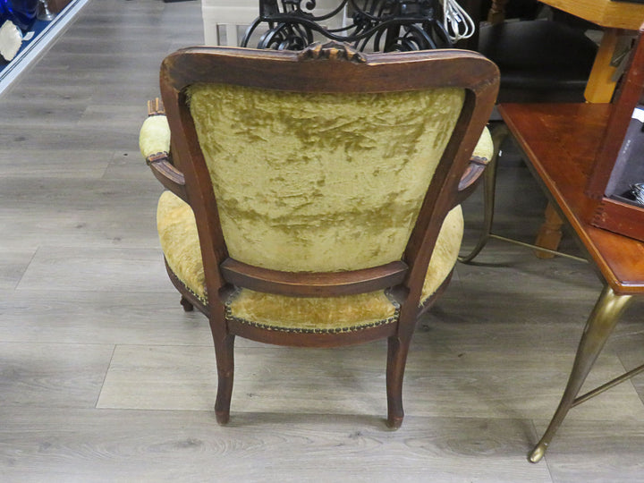 Antique Velvet Arm Chair