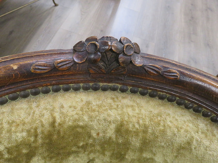 Antique Velvet Arm Chair
