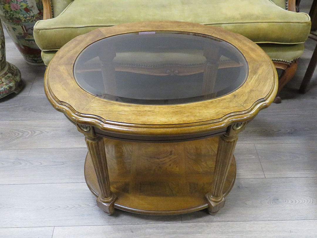 Glass Topped End Table