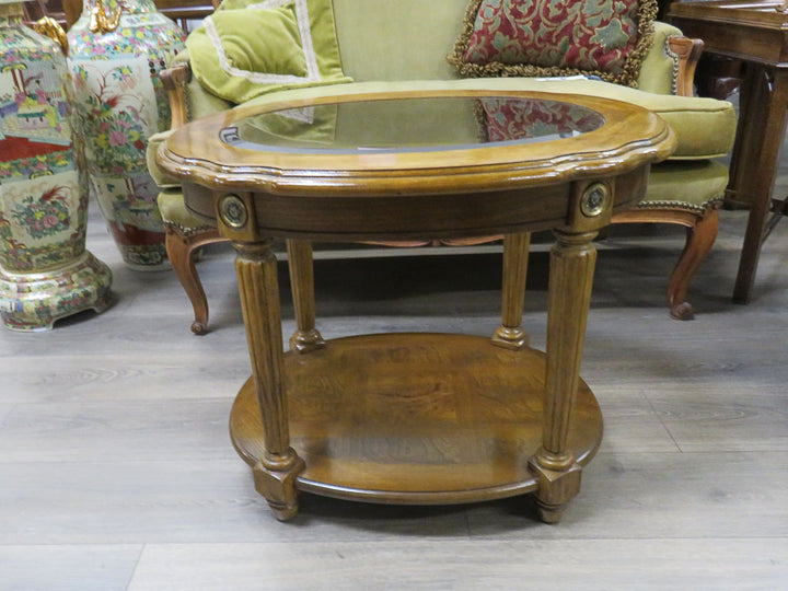 Glass Topped End Table