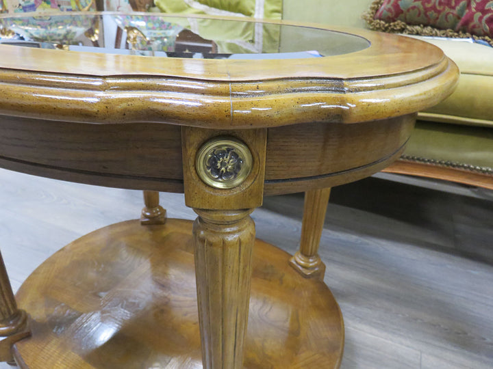 Glass Topped End Table