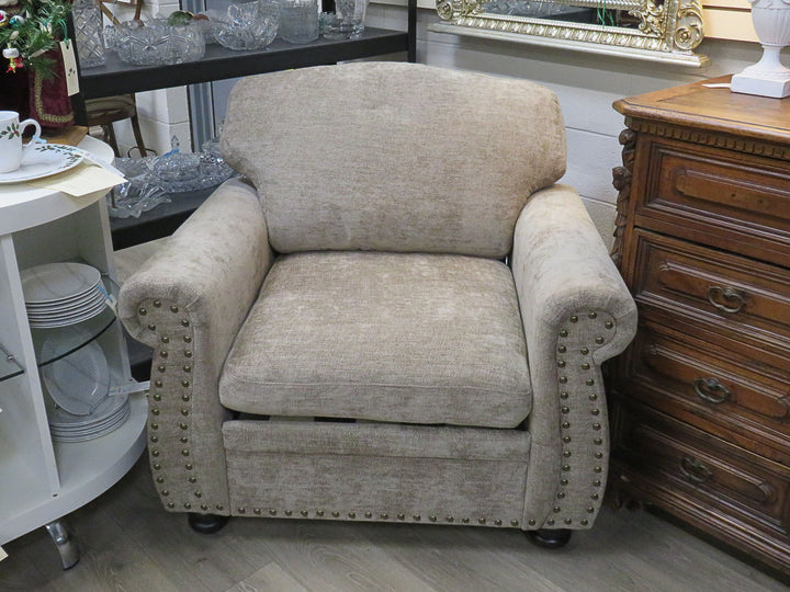 Beige Upholstered Club Chair