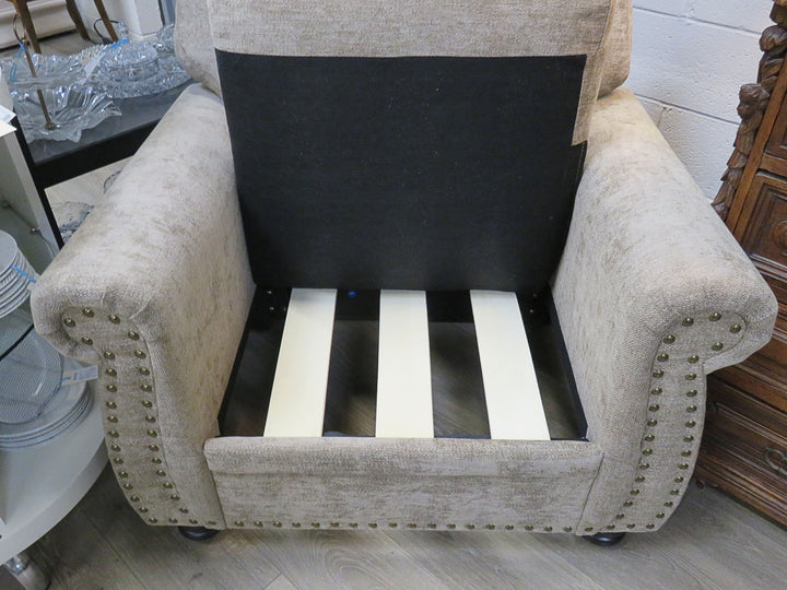 Beige Upholstered Club Chair