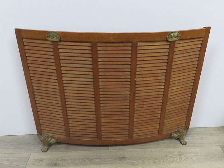 Vintage Wood Fireplace Screen