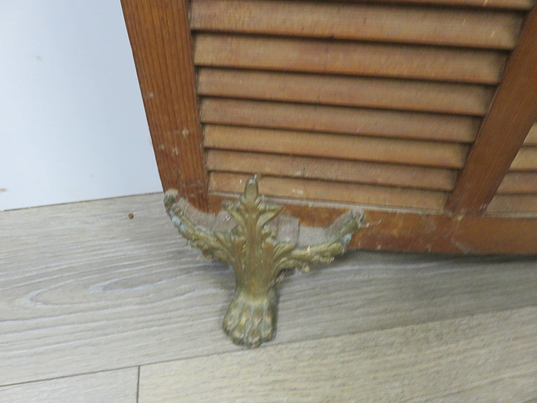 Vintage Wood Fireplace Screen