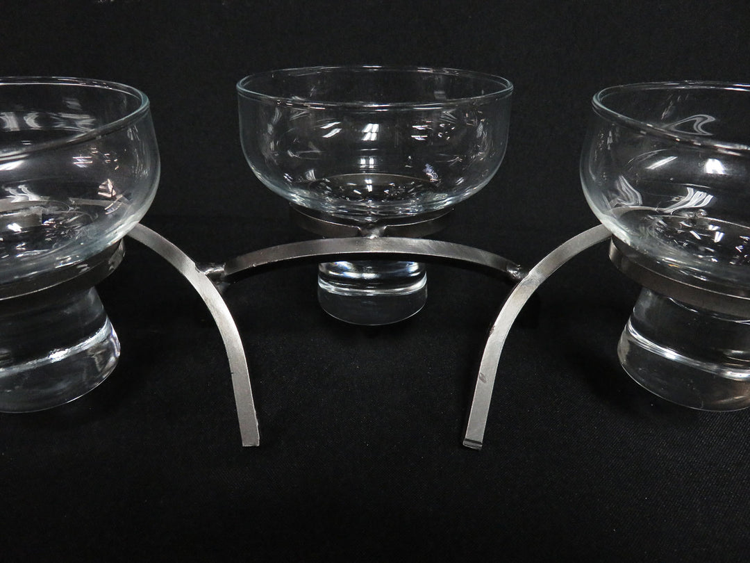 Danish Iron and Glass Candleholder