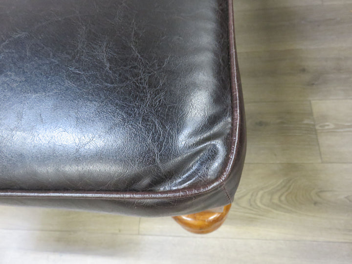 Walter E. Smithe Black Faux  Leather Ottoman