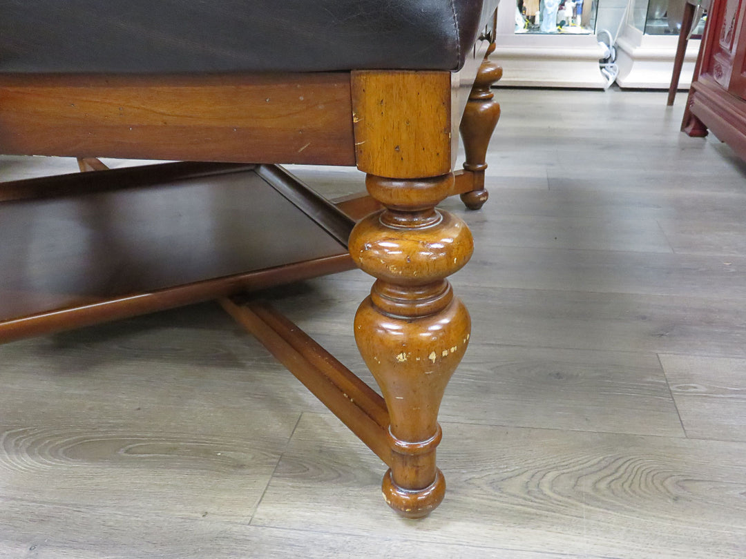 Walter E. Smithe Black Faux  Leather Ottoman