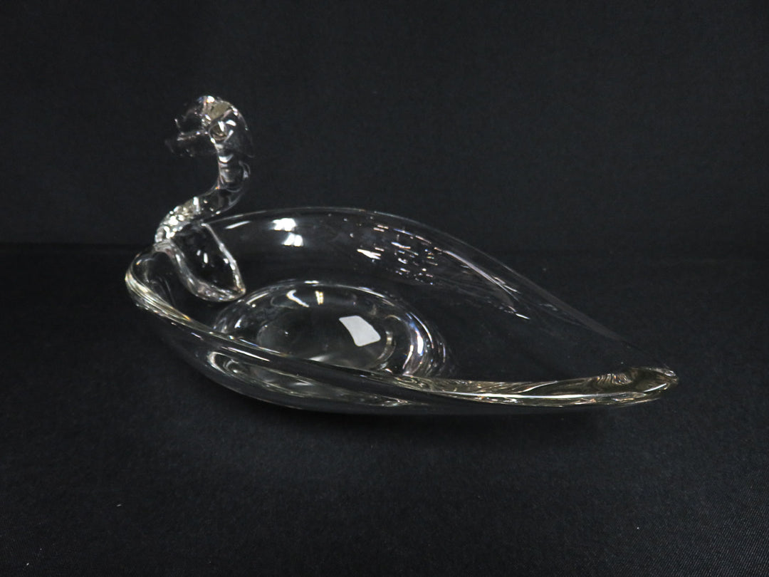 Hand Blown Glass Swan Bowl