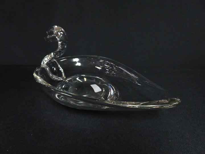 Hand Blown Glass Swan Bowl