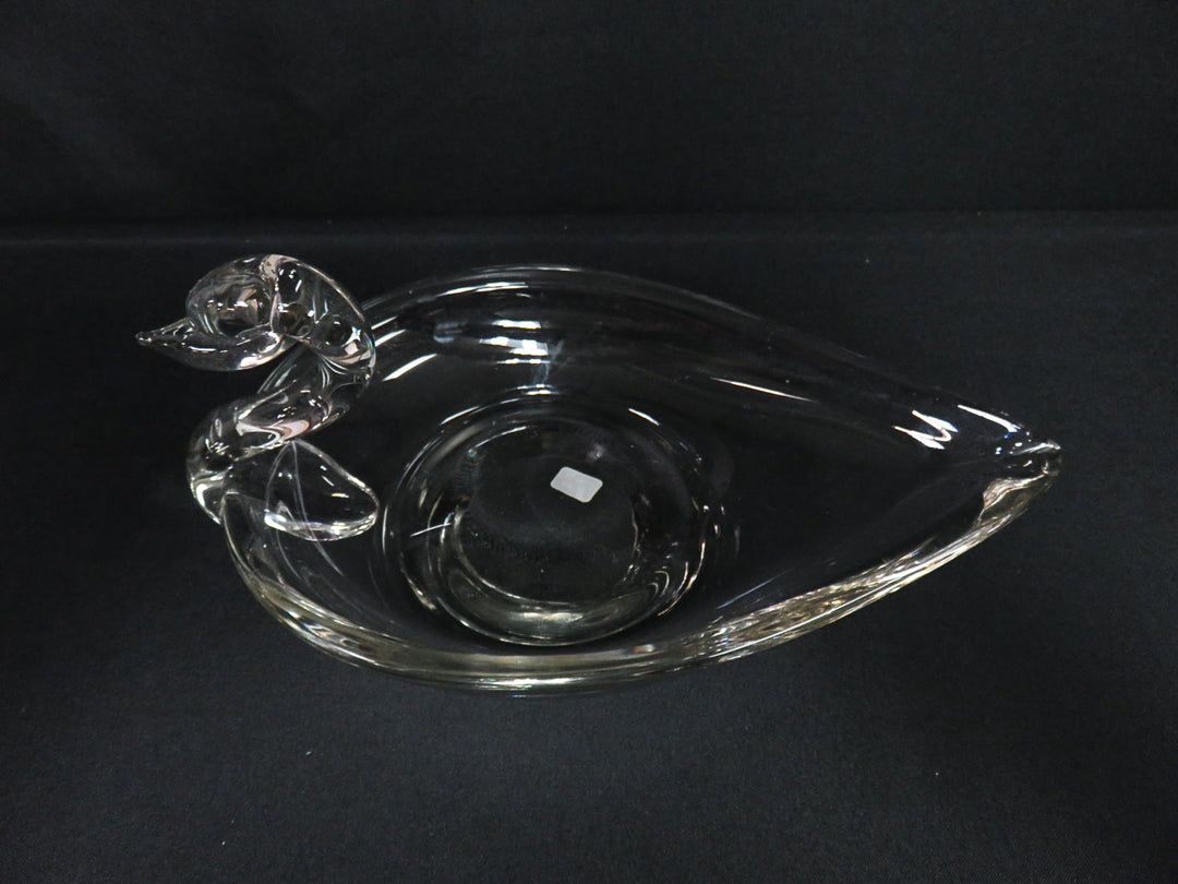 Hand Blown Glass Swan Bowl