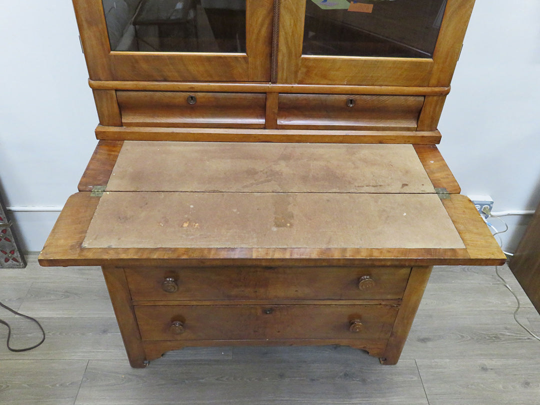 Antique Burled Wood Secretary Desk