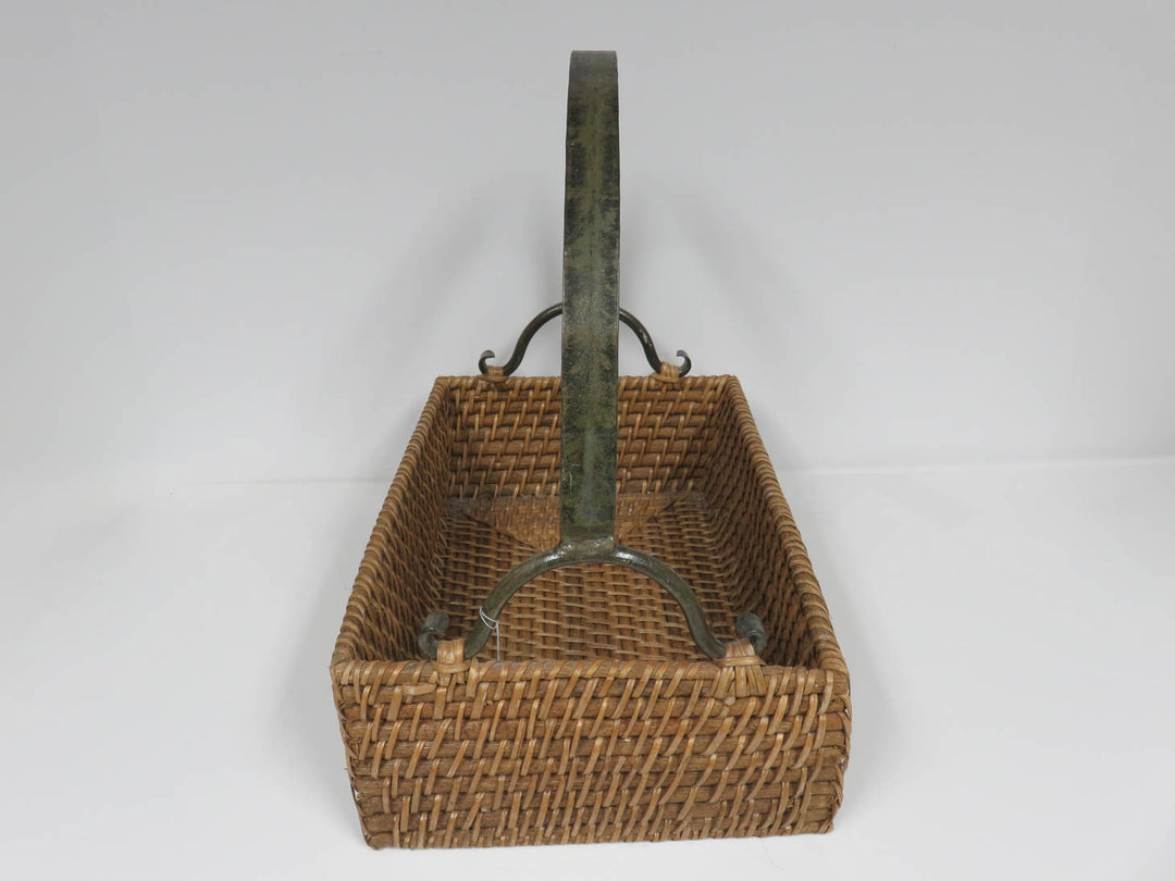 Metal Handed Twig Basket