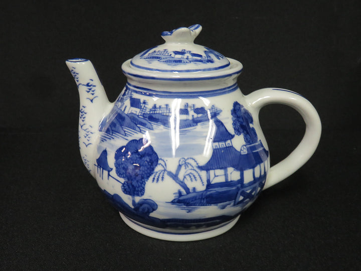 Cobalt Blue & White Teapot