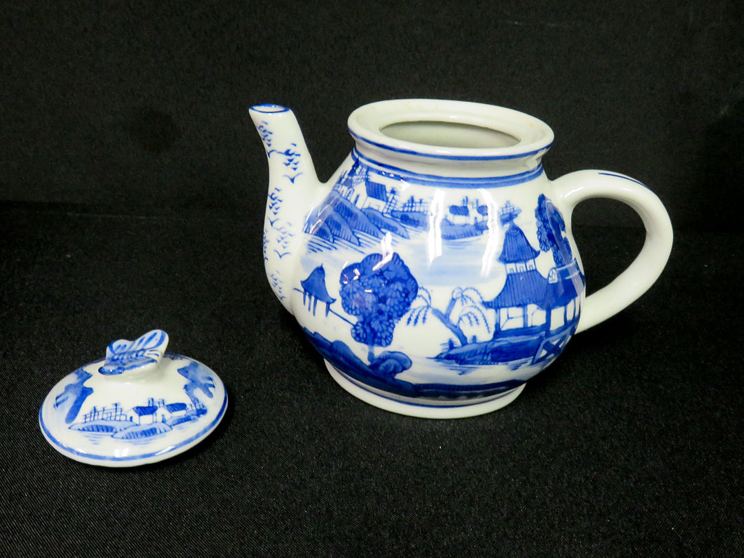 Cobalt Blue & White Teapot