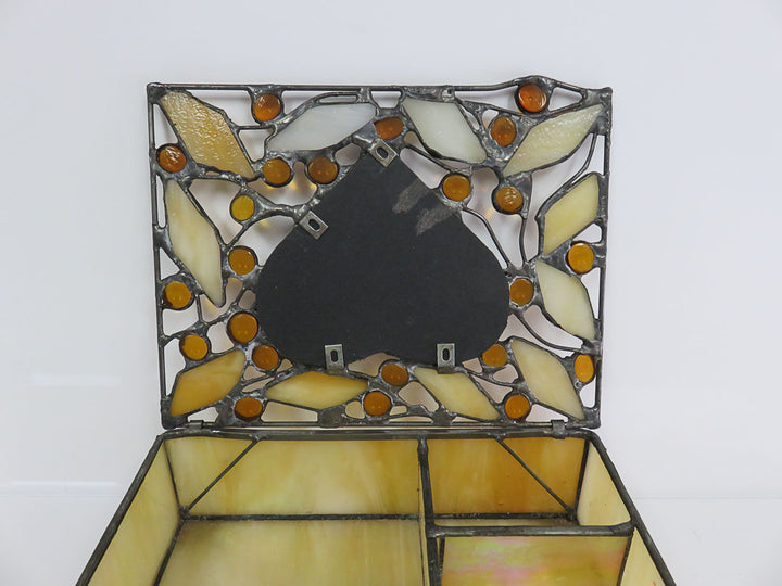 Artisan Leaded Glass Heart Box
