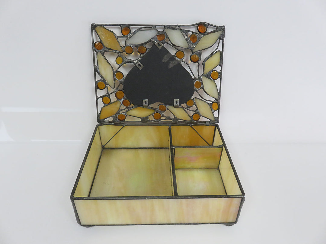 Artisan Leaded Glass Heart Box