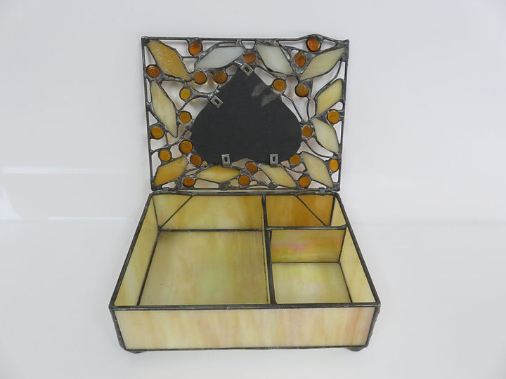 Artisan Leaded Glass Heart Box