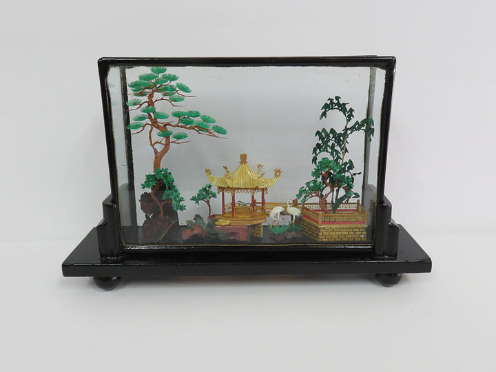 Intricately Carved Chinese Cork Diorama