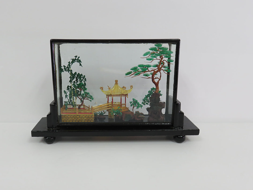 Intricately Carved Chinese Cork Diorama