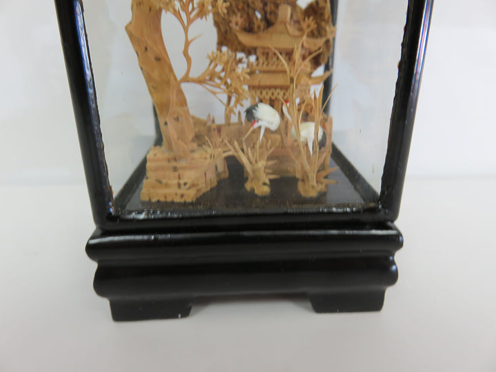 Intricately Carved Chinese Cork Diorama