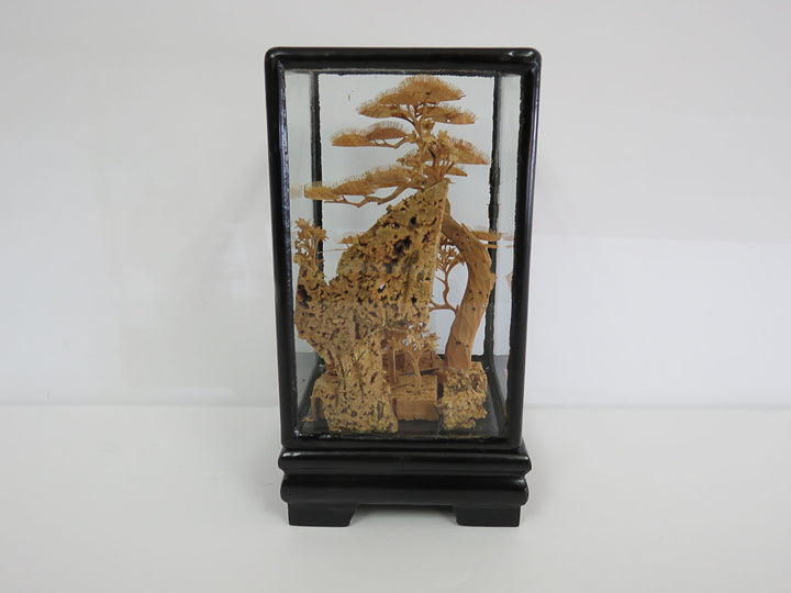 Intricately Carved Chinese Cork Diorama