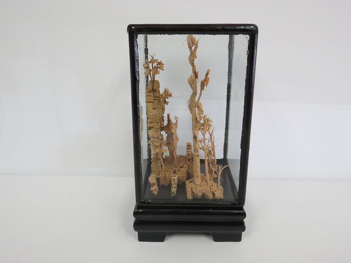 Intricately Carved Chinese Cork Diorama