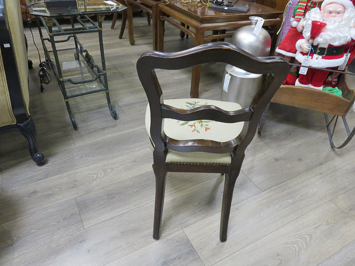 Vintage Needlepoint Side Chair