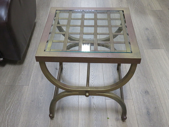 Metal & Glass End Table