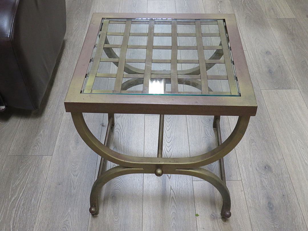 Metal & Glass End Table