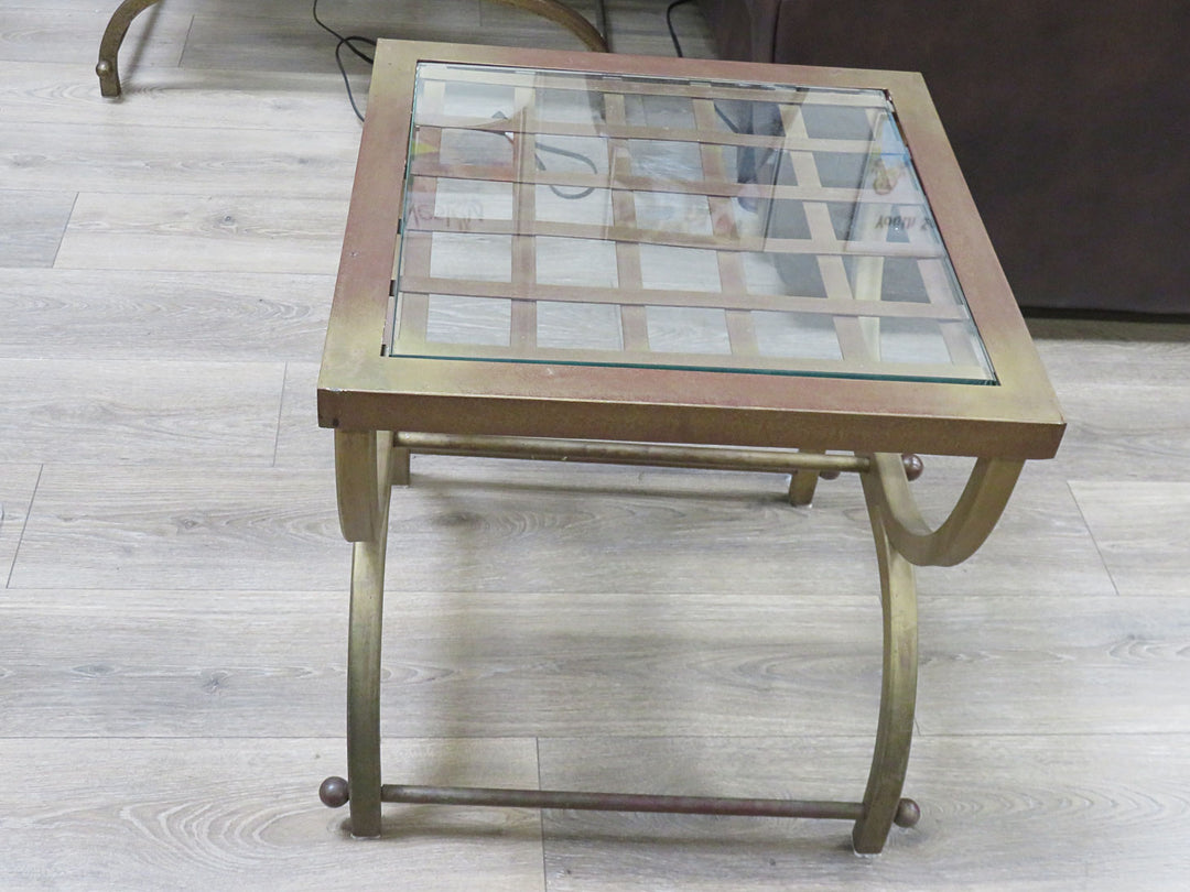 Metal & Glass End Table