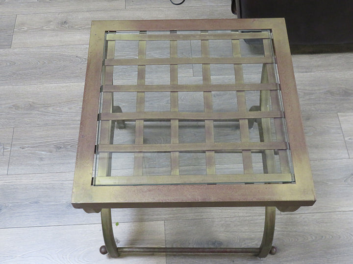 Metal & Glass End Table