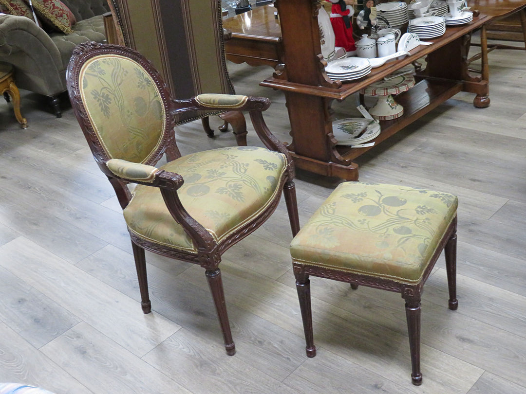 Louis XVI Style Chair & Ottoman