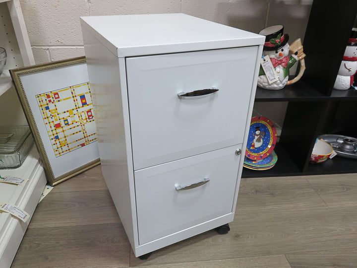 White Metal File Cabinet