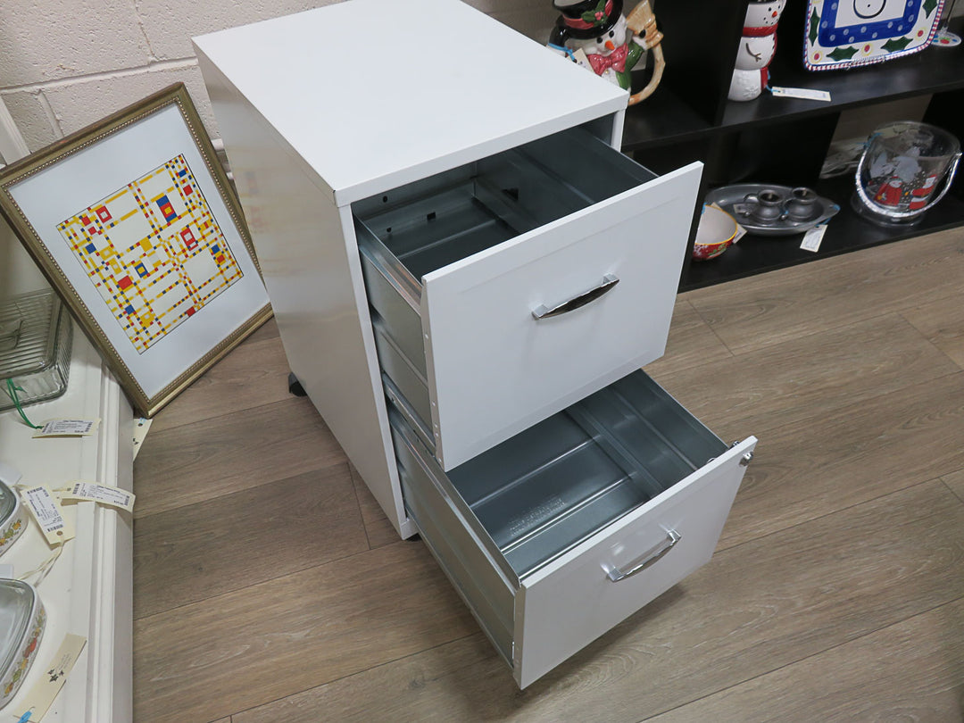 White Metal File Cabinet