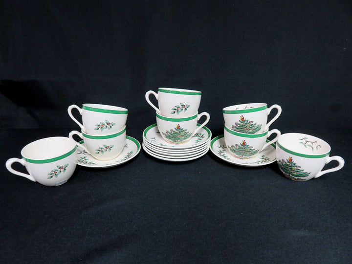Spode Christmas Tree Cups and Saucers