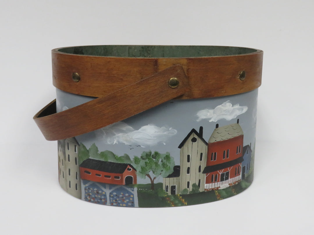 Folk Art Handled Basket
