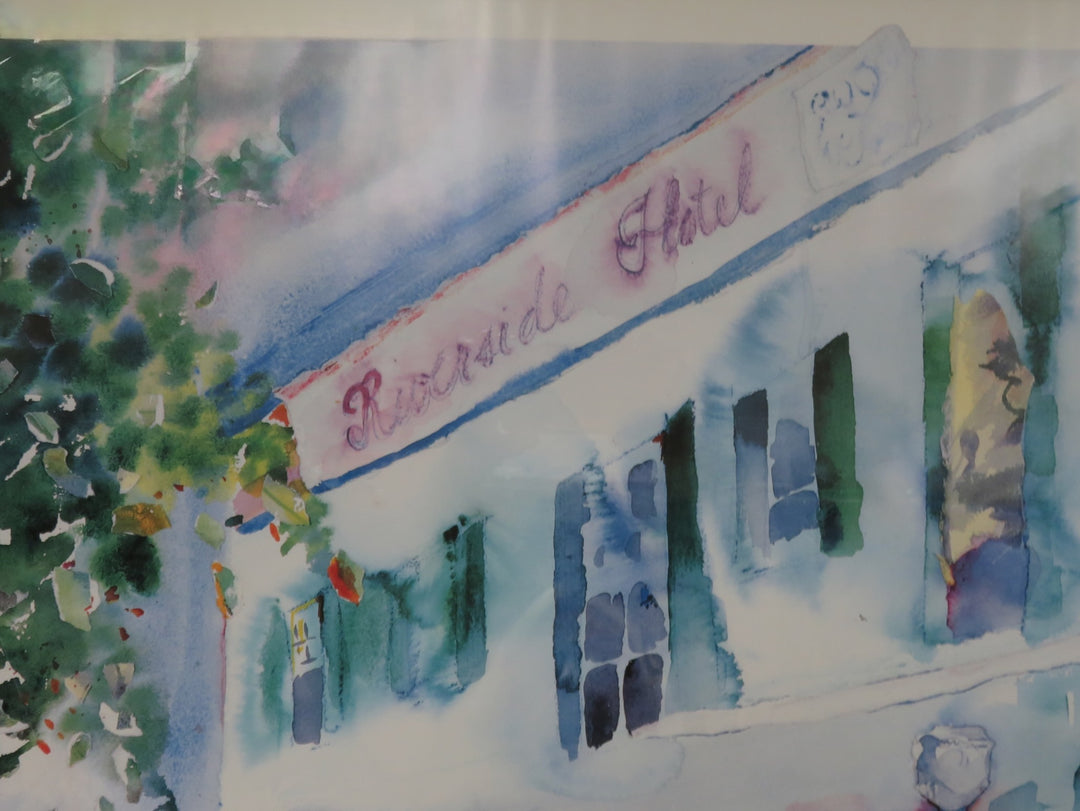 Historic Riverside Hotel Watercolor Print