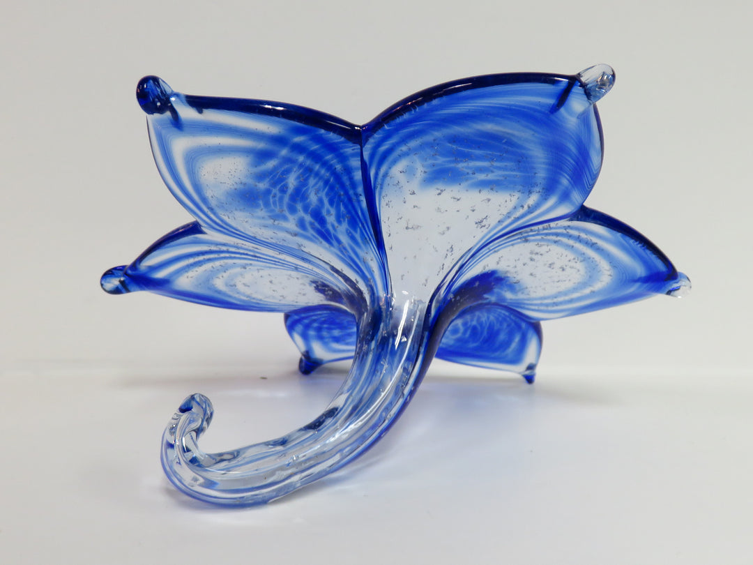 Blue Art Glass Flower