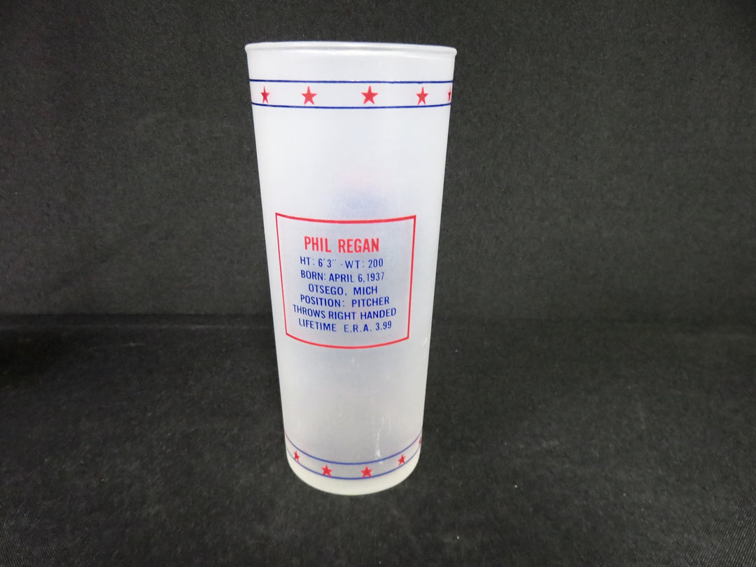 Vintage Frosted Cubs Glasses with Holder