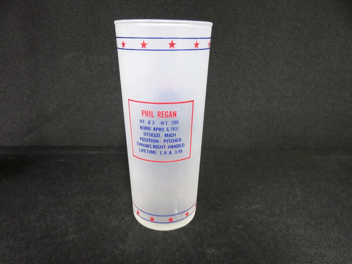 Vintage Frosted Cubs Glasses with Holder