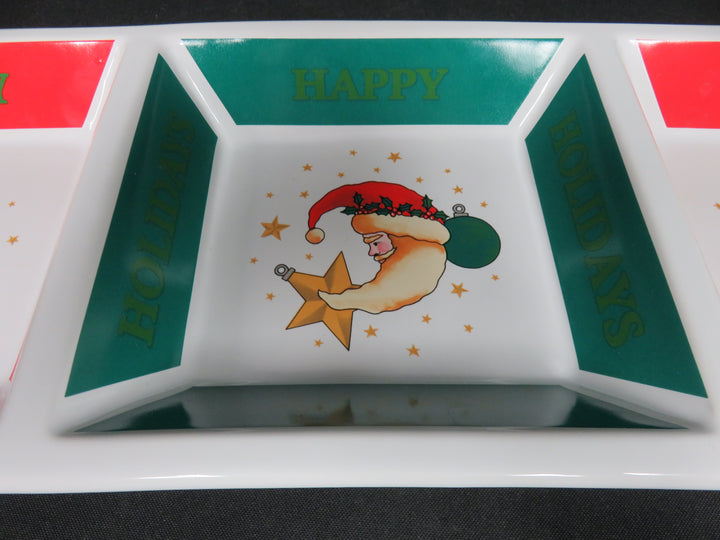 Santa Ornament Divided Dish