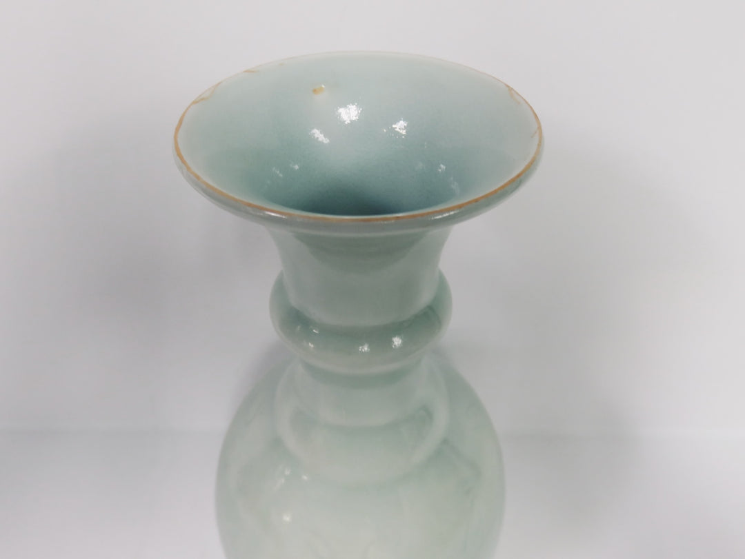 Embossed Celedon Vase
