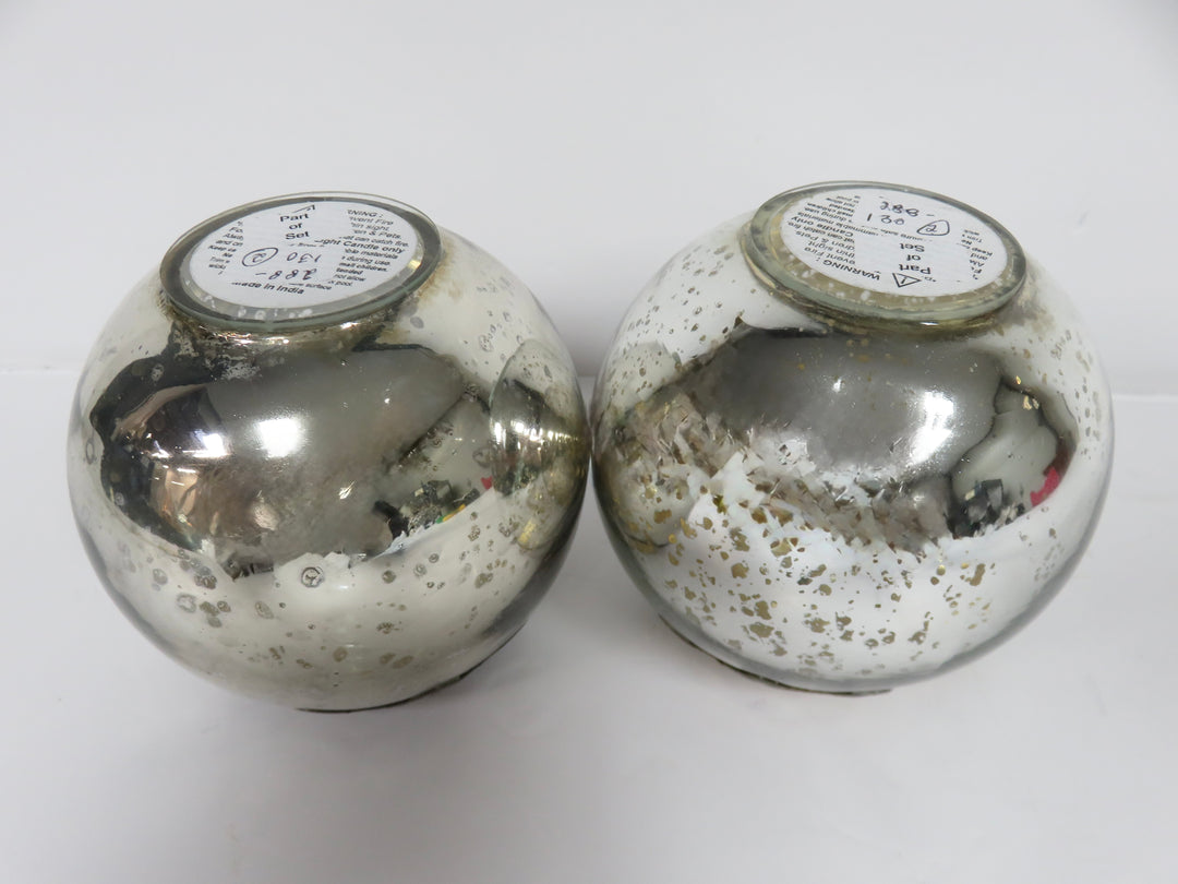 Pair Mercury Glass Candleholders