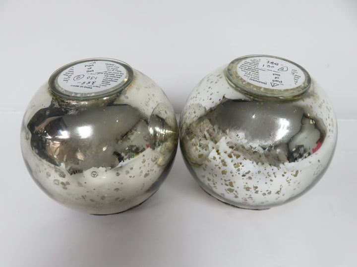 Pair Mercury Glass Candleholders