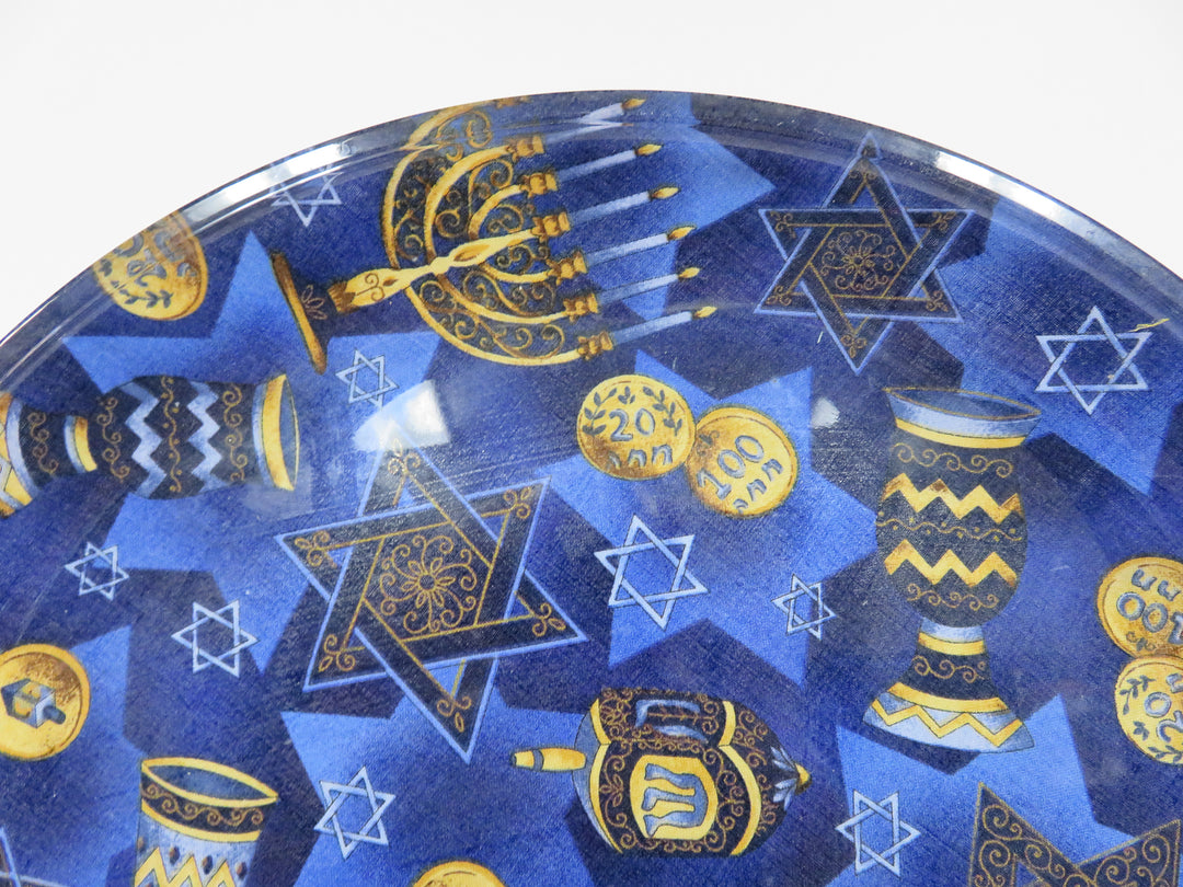 Hanukkah Glass Platter