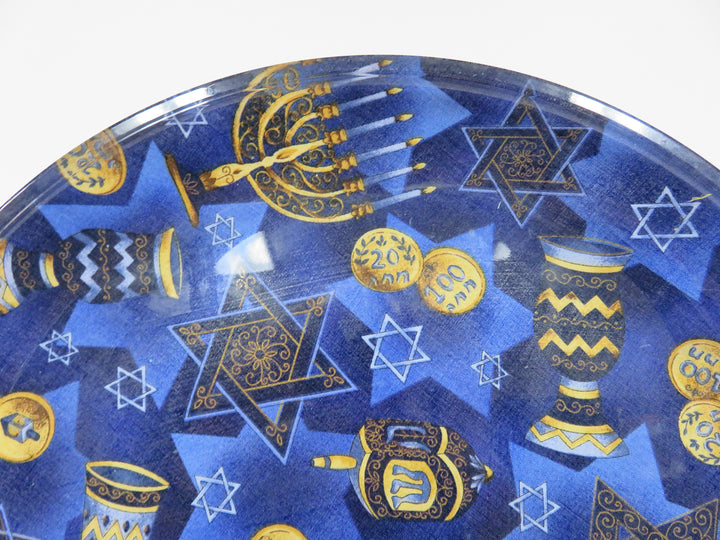 Hanukkah Glass Platter