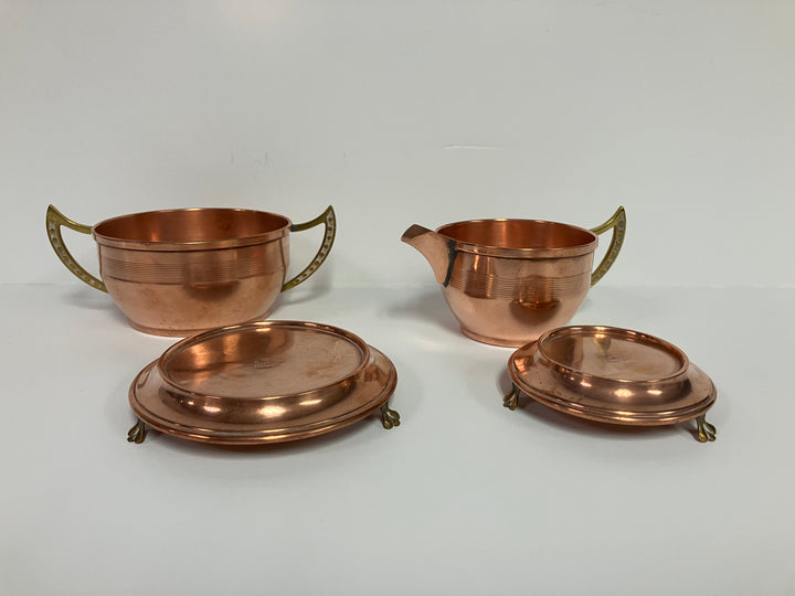 Copper Cream & Sugar Set